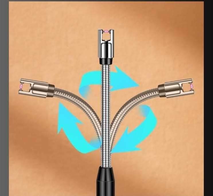 Gas Lighter for Kitchen Use | C-Type Rechargeable Electric Lighter Stove & Candle Lighter with USB Charging Port | 1 Year Warranty | 400 Uses in Single Charge