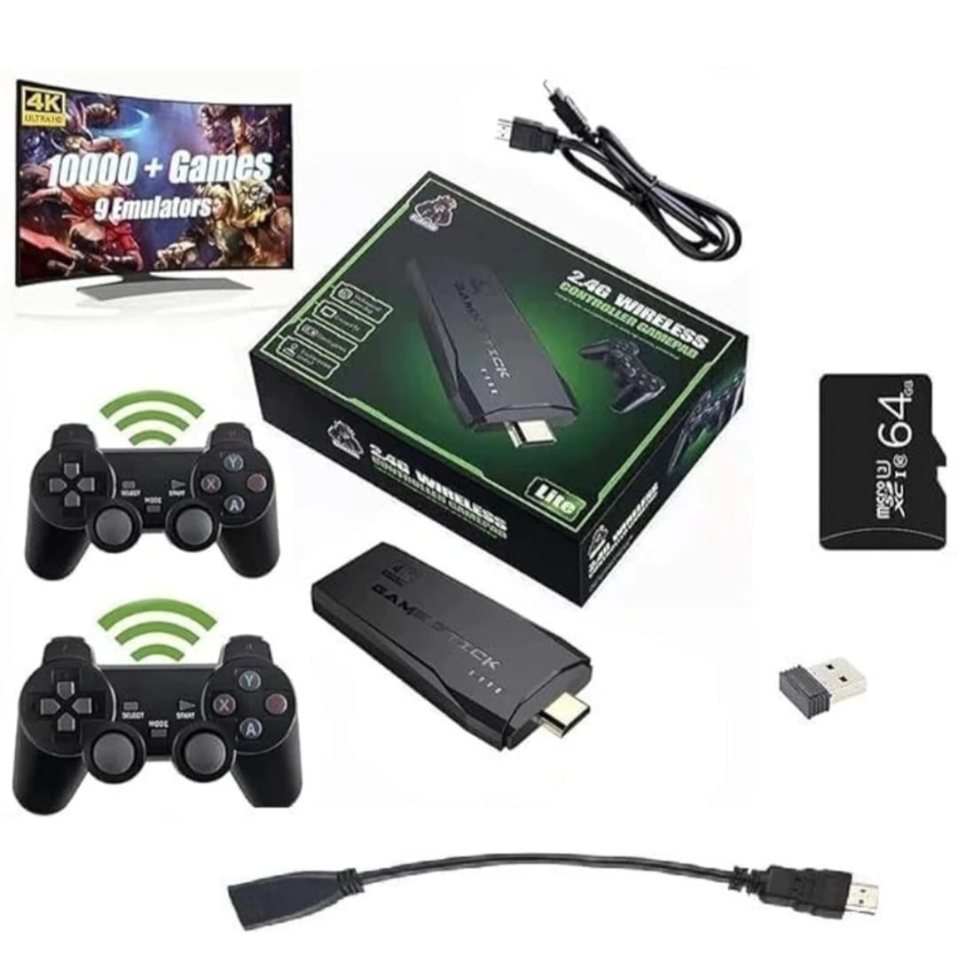 IC Plus Video Game for Tv 2.4G Wireless Controller Gamepad Set Plug and Play Console for 3D Games, +10000 Preloaded Games, Dual Controllers, HDMI Output Ultimate 90s Retro Game