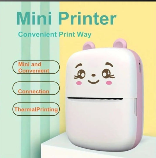 Bluetooth Mini Printer for Students | Inkless Wireless Thermal Printer (Black & White) | Portable Ink Free Printer for Android & iOS | 1200mAh Rechargeable Battery